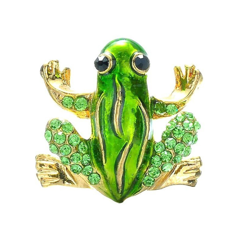 Goldene Brosche geformt Fancy Strass besetzte Frosch