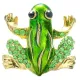 Broche Fantaisie dorée forme Grenouille sertie de Strass