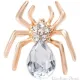 Broche Pins Fantaisie dorée forme Araignée sertie de Strass