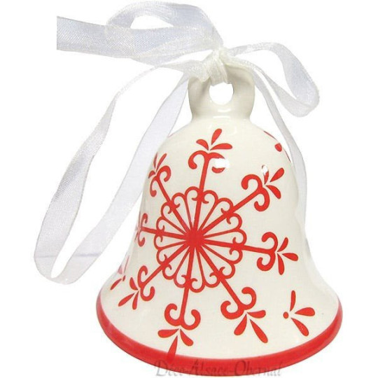 Cloche Flocon de Neige en Céramique à suspendre