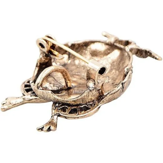 Broche Fantasie Uil Koperkleurig met Strass