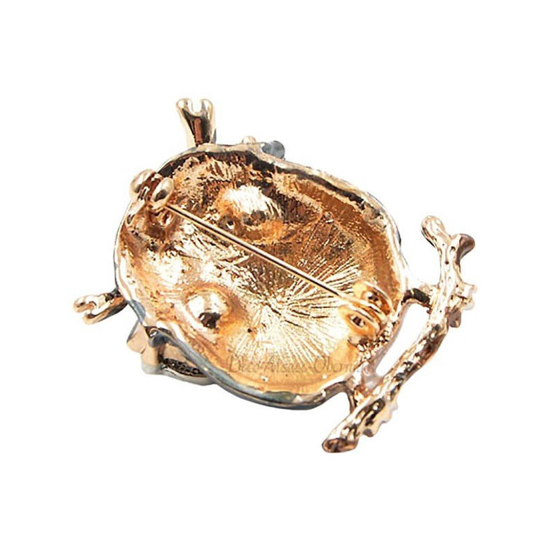Fancy Owl Brooch with Bezel set with Rhinestones