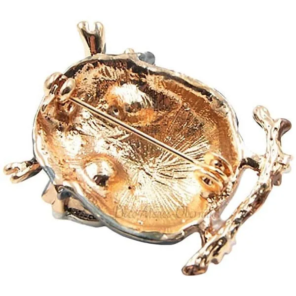 Broche Fantaisie Hibou à Lunette sertie de Strass