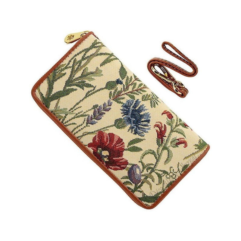 Portefeuille avec dragonne motif Fleurs du Jardin