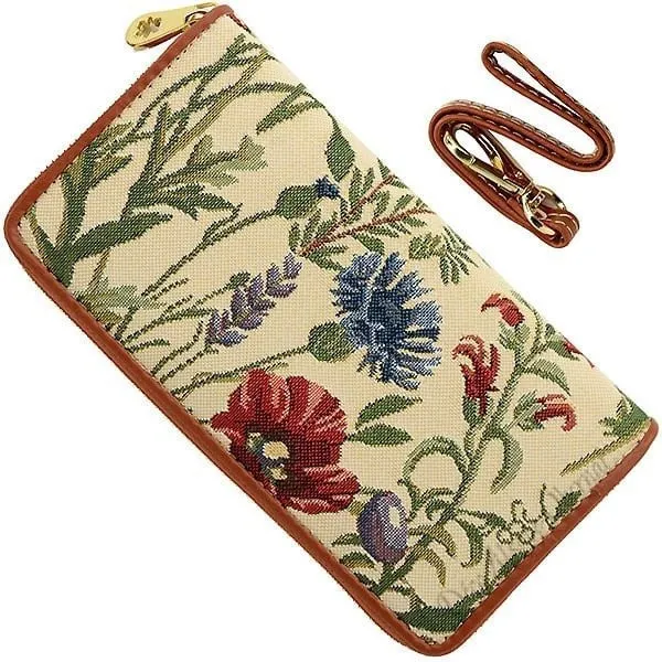 Wallet with strap Garden Flowers design