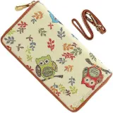 Wallet with strap owl motif