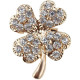 Fancy 4-leaf clover brooch set with rhinestones