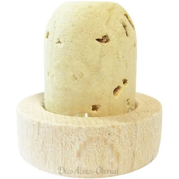 Colored Alsacian Couple Wood and Cork Stopper