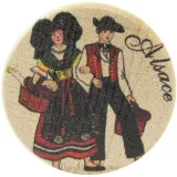 Colored Alsacian Couple Wood and Cork Stopper