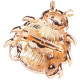Golden Fancy Ladybug brooch set with Rhinestones