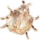 Broche Fantaisie dorée Coccinelle Points Noirs sertie de Strass