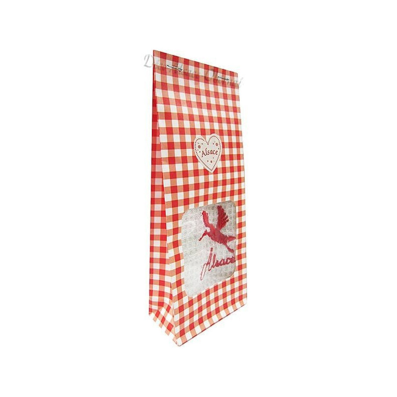 Red Gift Pouch Embroidered Hand Towel Alsatian Stork To Offer!