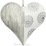 Heart of Alsace in Metal with Reliefs Flowers and Rhinestones