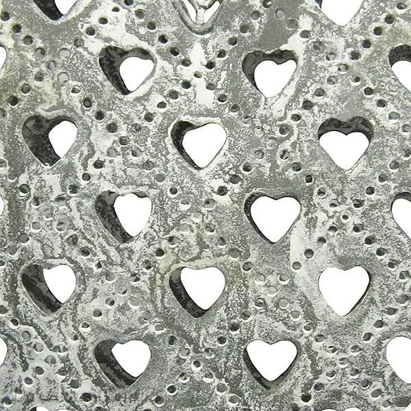 Coeur d'Alsace en Métal Gris effet Pierres découpe laser Coeurs