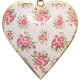 Herz Elsass in Metall rosa Hintergrund Vintage Dekor rosa Blumen
