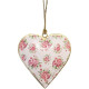 Coeur d'Alsace en Métal fond Rose Vintage décor Fleurs Roses