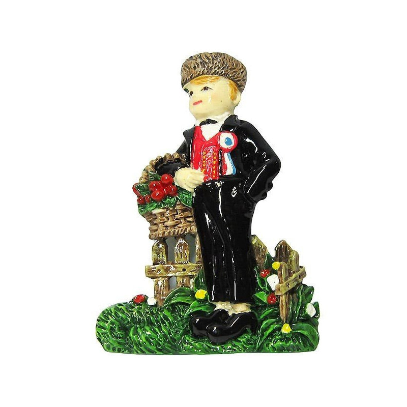 Alsatian Decorative Magnet with a Bouquet