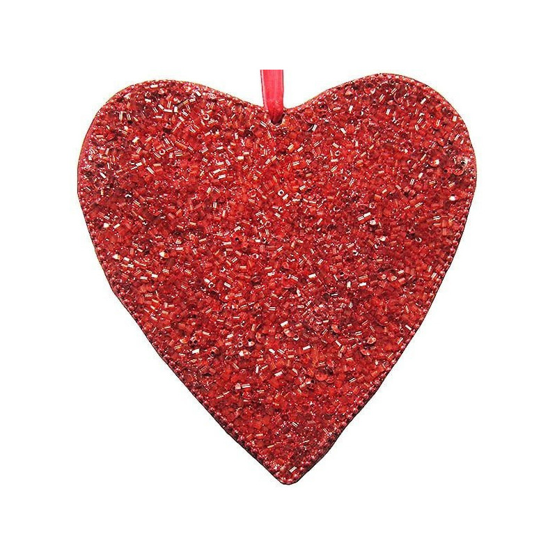 Red mosaic heart pendant lamp decorated with mini-tubes