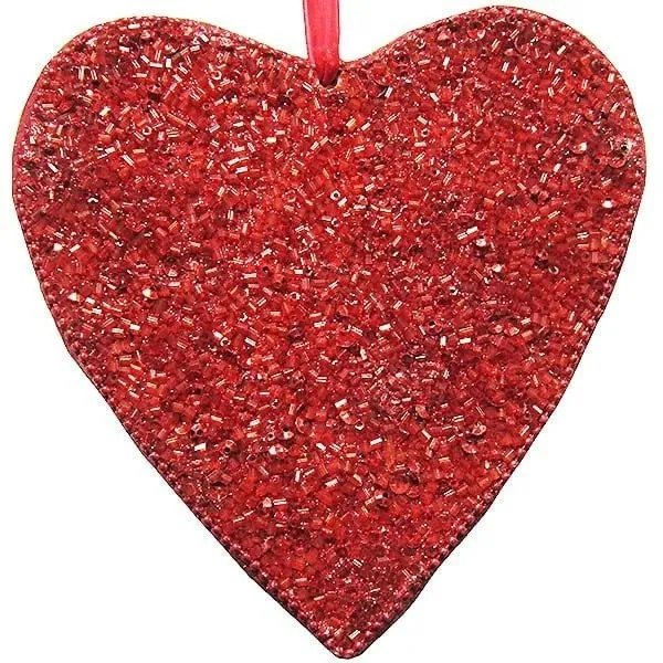 Red mosaic heart pendant lamp decorated with mini-tubes