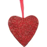 Red mosaic heart pendant lamp decorated with mini-tubes