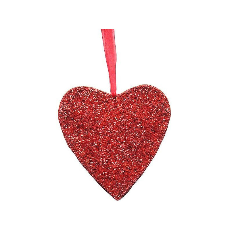 Red mosaic heart pendant lamp decorated with mini-tubes
