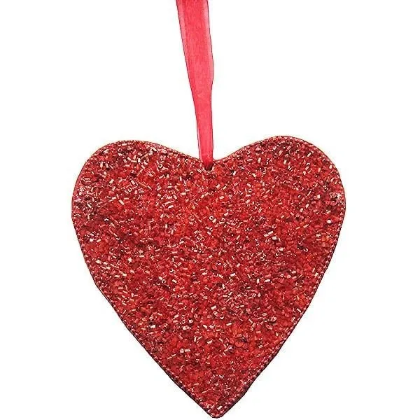 Red mosaic heart pendant lamp decorated with mini-tubes