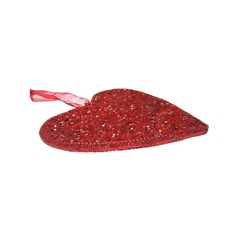 Red mosaic heart pendant lamp decorated with mini-tubes