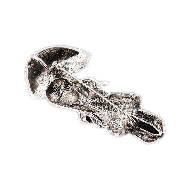Broche Fantaisie argentée petite Fille sous parapluie