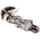 Broche Fantaisie argentée petite Fille sous parapluie