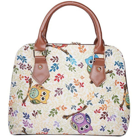 Handtasche mit Henkel und Vogelmotiv Eule