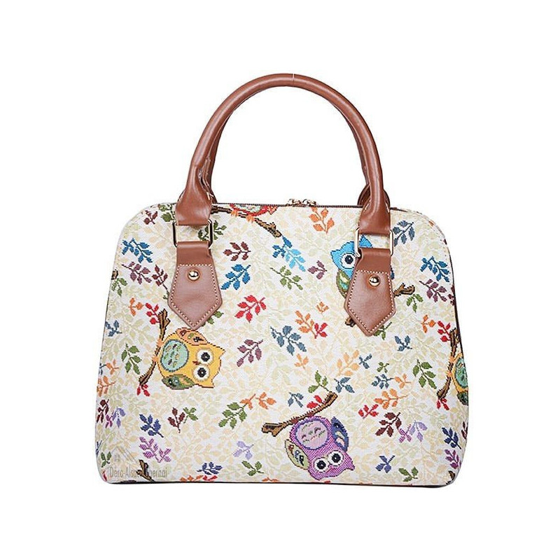 Handtasche mit Henkel und Vogelmotiv Eule