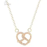 Collier avec fermoir et Pendentif Bretzel d'Alsace doré