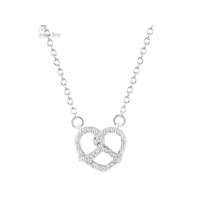 Halsketten-Anhänger mit Verschluss und Brezel Alsace Silber