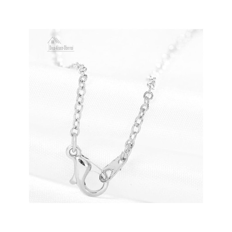 Halsketten-Anhänger mit Verschluss und Brezel Alsace Silber