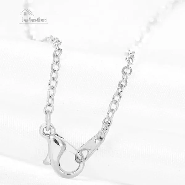 Collier avec fermoir et Pendentif Bretzel d'Alsace Argenté