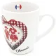 Mug à Café blanc décor Coeur et Couple Alsacien marqué Obernai
