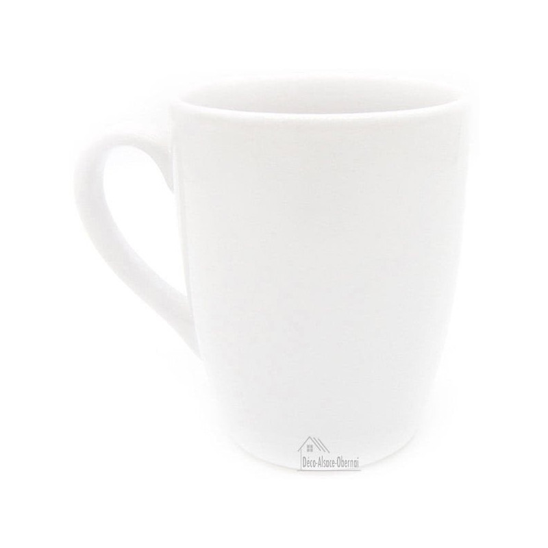 Mug à Café blanc décor Coeur et Couple Alsacien marqué Obernai