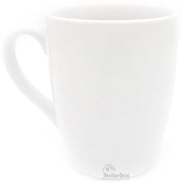 White coffee mug decor Heart and Alsatian couple marked Obernai