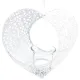 Coeur d'Alsace en Métal Blanc ajouré avec support porte bougie