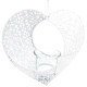 Heart of Alsace in white openwork metal with candle holder