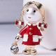 Broche Fantaisie dorée petite Fille avec ses Nattes et Strass