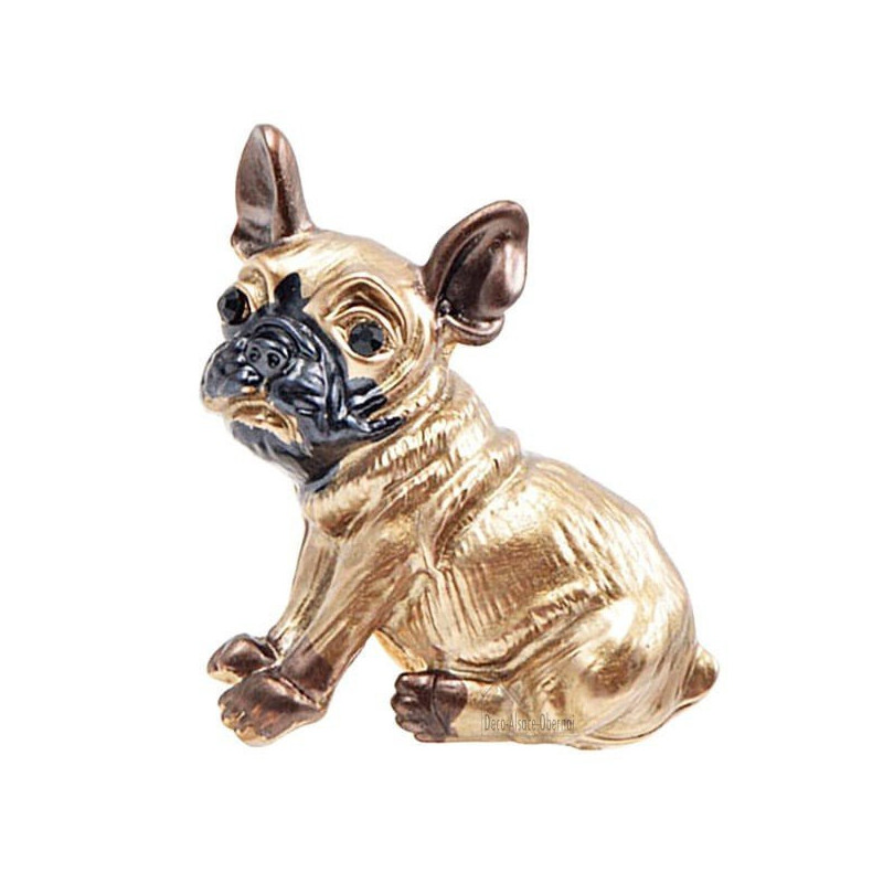 Goldene Brosche Fancy Hund Französisch Bulldog Strass