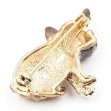 Broche Fantaisie dorée Chien Bouledogue Français Strass