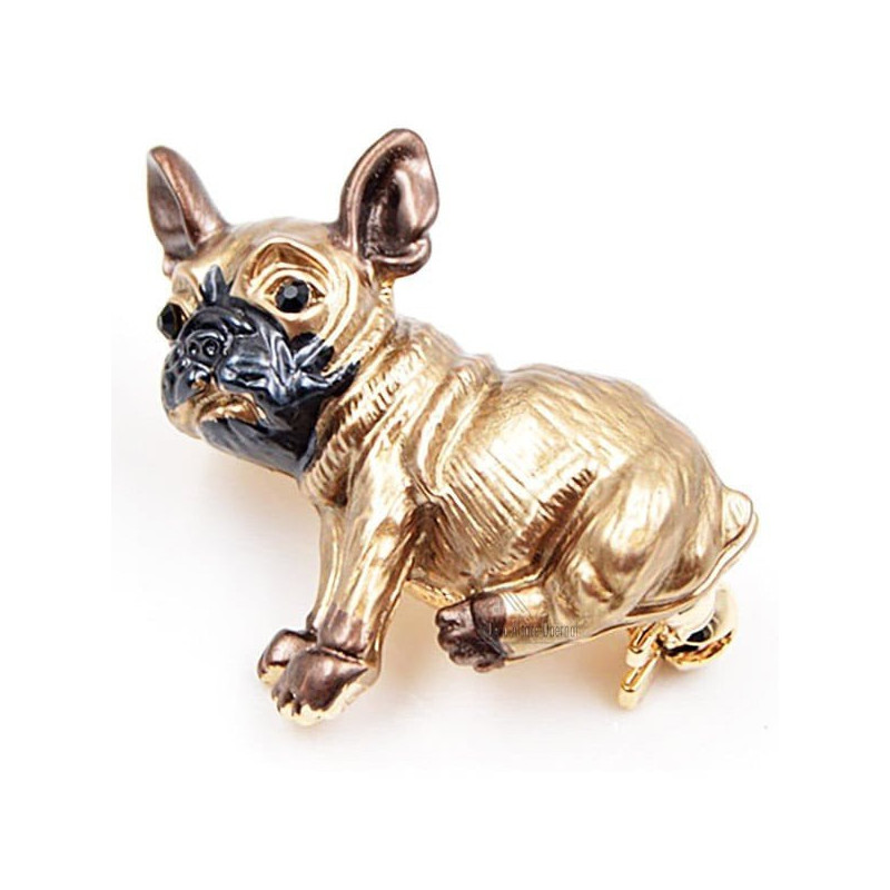 Goldene Brosche Fancy Hund Französisch Bulldog Strass