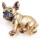 Broche Fantaisie dorée Chien Bouledogue Français Strass