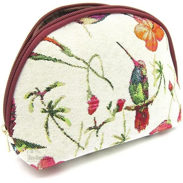 Pochette avec zip motif Oiseau Colibri