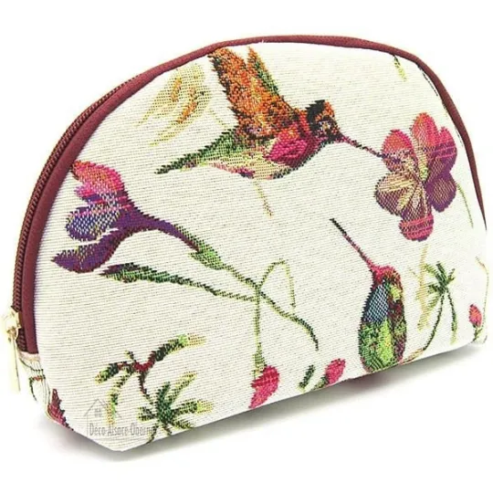 Pochette avec zip motif Oiseau Colibri