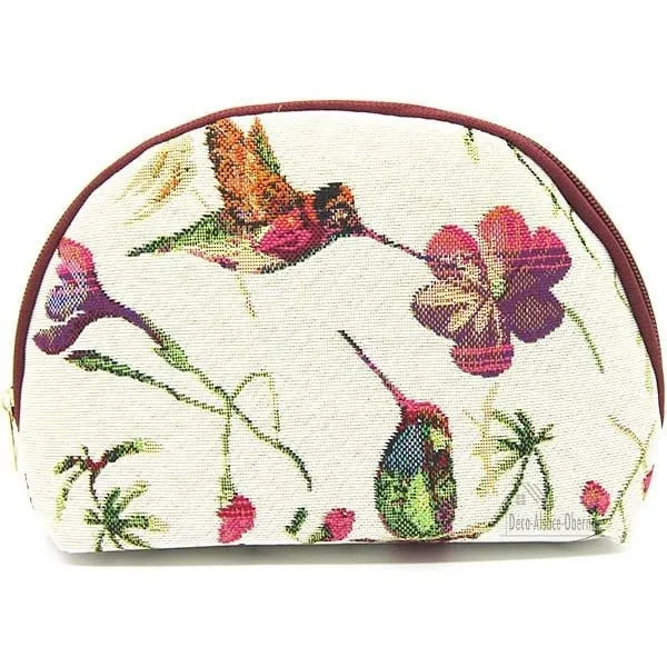 Pochette avec zip motif Oiseau Colibri