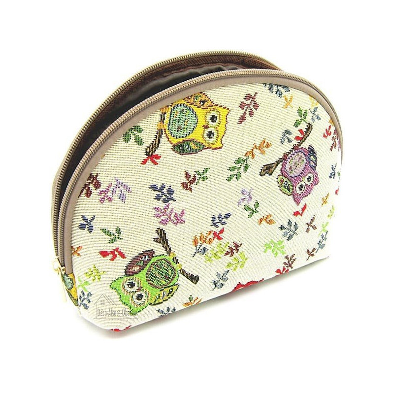 Zipped clutch bag with owl motif