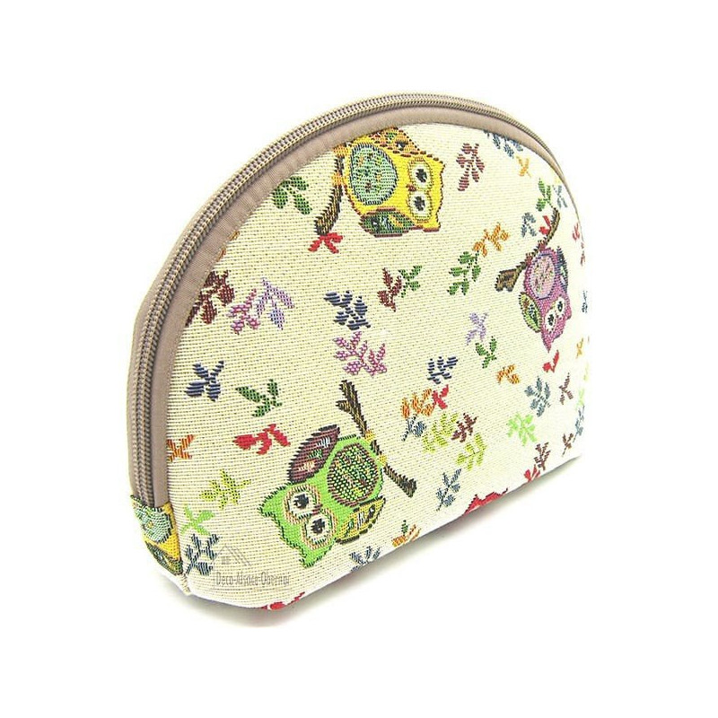 Zipped clutch bag with owl motif